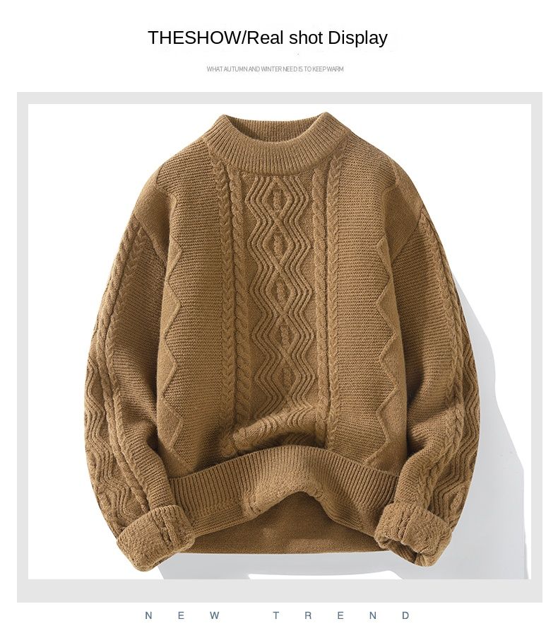 Comfortabele kasjmier gebreide trui voor tieners in de herfst en winter, kwaliteits gebreide trui_voghion.com