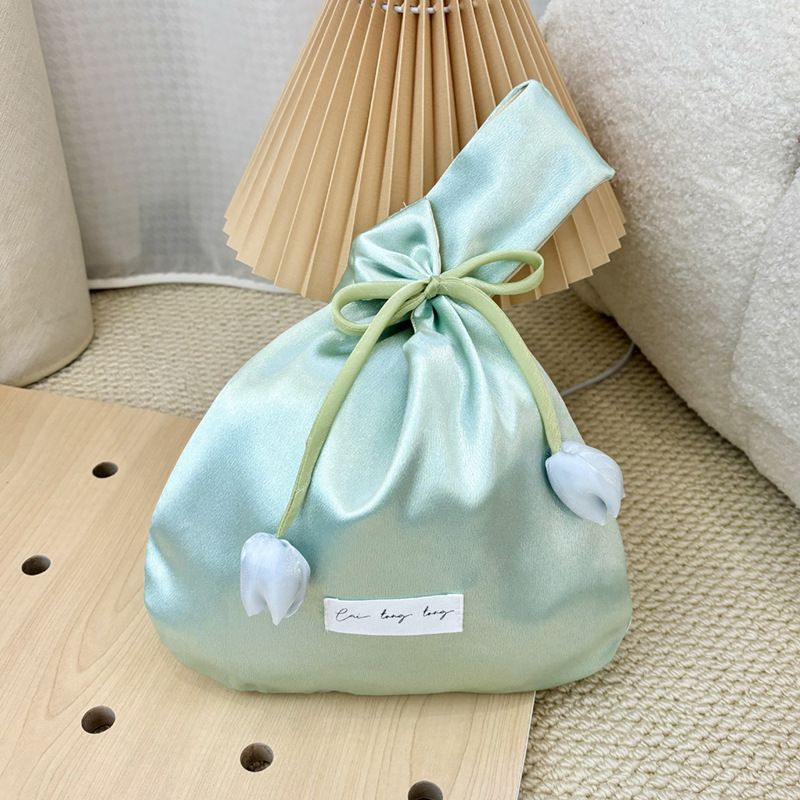 1/4 Stück reine Farbe elegante Tulpe Muttertag/Hochzeit/Feiertagsparty große hochwertige Satin Geschenkverpackung Tasche_voghion.com