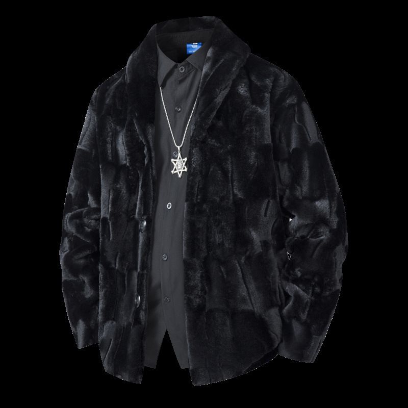 Luxus-Pelzmantel für Herren – Hochwertiger Wintermantel im Nerz-Stil für europäische Größen (Schwarz/Braun, S-3XL)_voghion.com