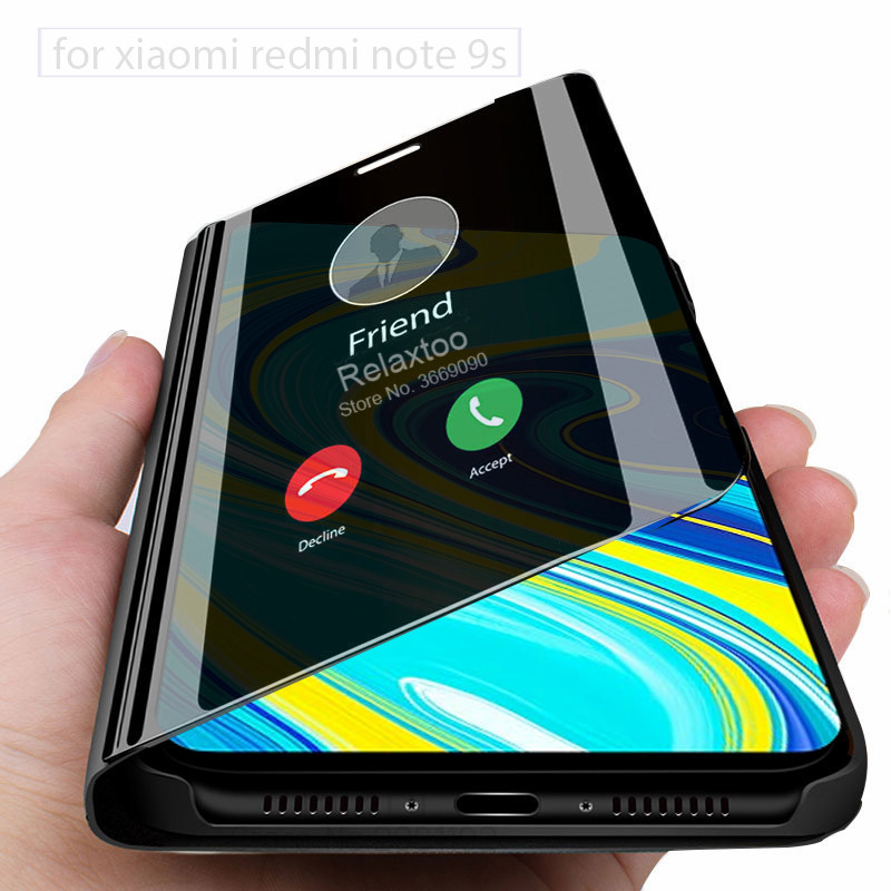 poco x3 nfc Smart Mirror telefontok xiaomi redmi note 9 pro 9pro flip tokhoz max cover fundas xiomi redmi note 9 s pro note9s_voghion.com