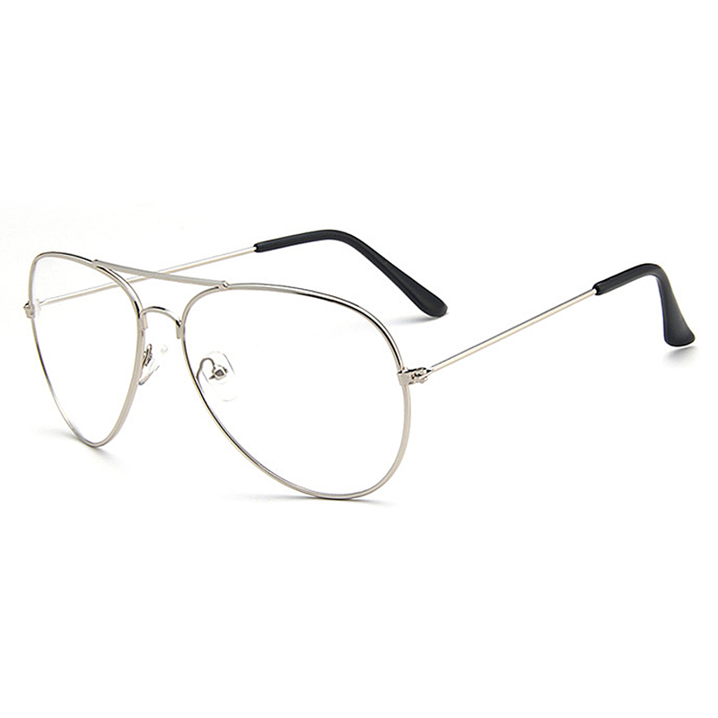 Zhuoxinder Unisex Retro Big Round Metal Frame Clear Lens Glasses Eyeglasses Spectacles-1_voghion.com