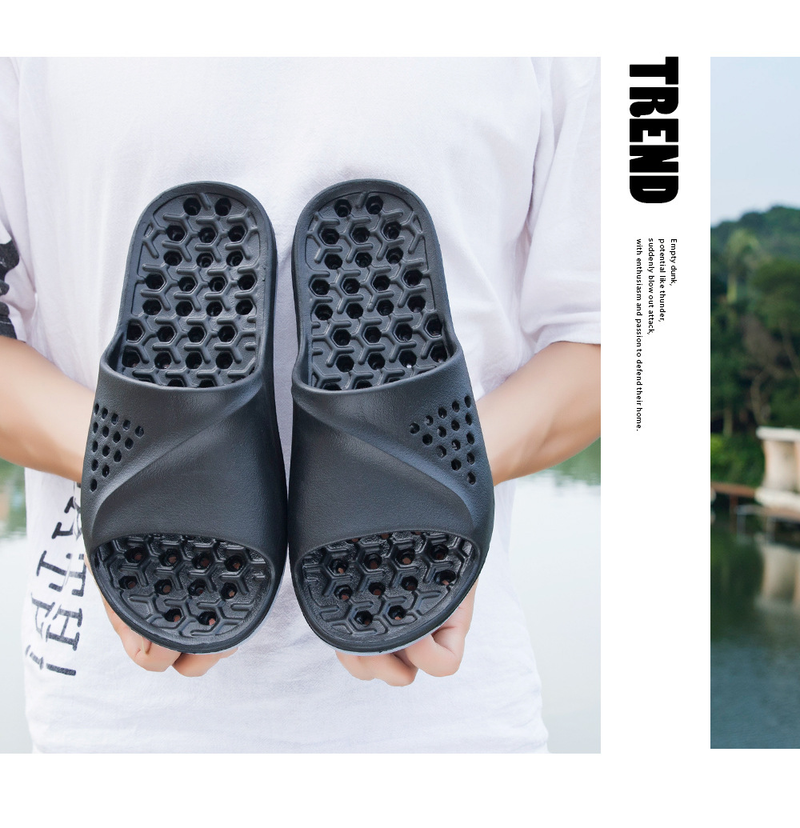 Men Slides Flip-Flops Indoor Party Fabric Leather Waterproof Lightweight Flip Flops_voghion.com