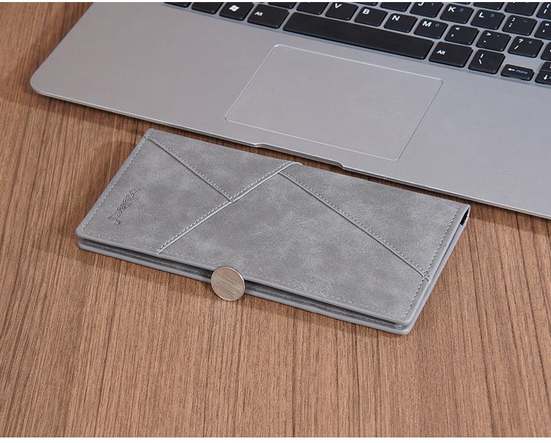 BAELLERRY New Men's Long Wallet With 17 Card Slots, Tri-Fold Design, Minimalist Business Style, Zippered Bill Compartment_voghion.com