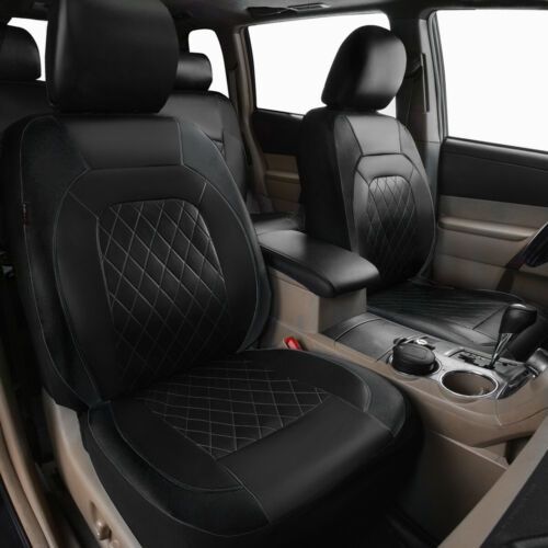 Car seat cover single line quilted bracket leather pu leather_voghion.com