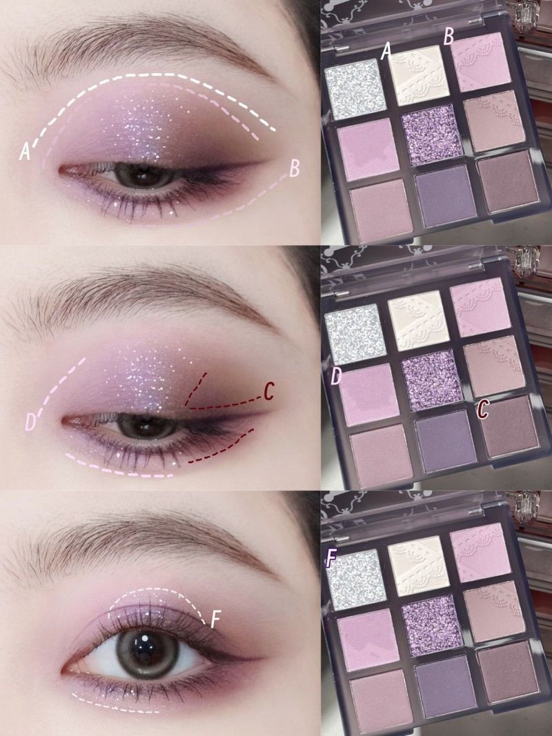 9 Colors Purple Eyeshadow Palette Gliter Sequins Highlighter Matte Eyeshadow Long Lasting Shimmer Beauty smoky Eye_voghion.com