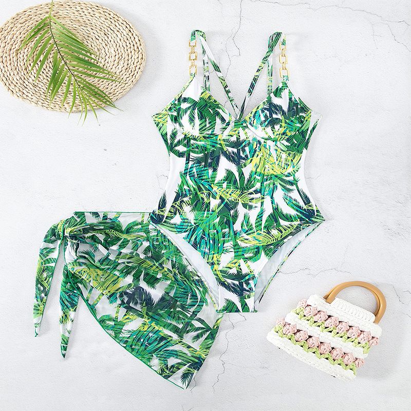 2025 New Printed Hollow Fashion Swimsuit One-Piece Tummy Control Slimming Mesh Bikini For Women_voghion.com