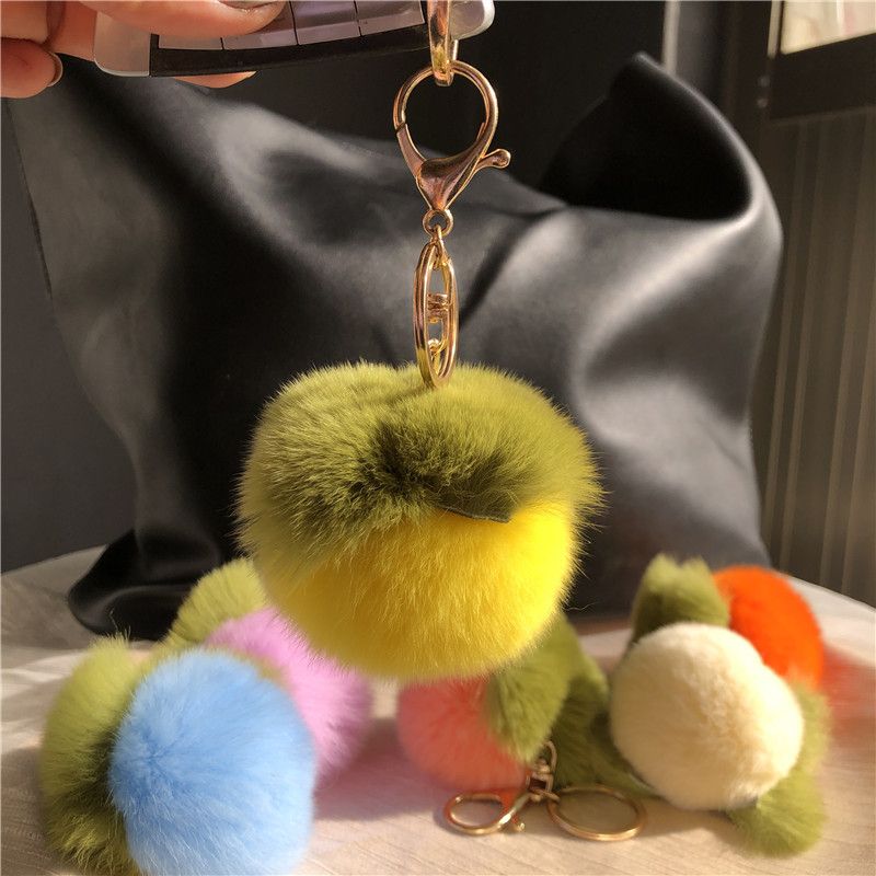 Mini ins Real Rex Rabbit Hair Mini Persimmon Portachiavi per auto Ciondolo Carino Peluche Palla Palla Borsa Decorazione appesa_voghion.com