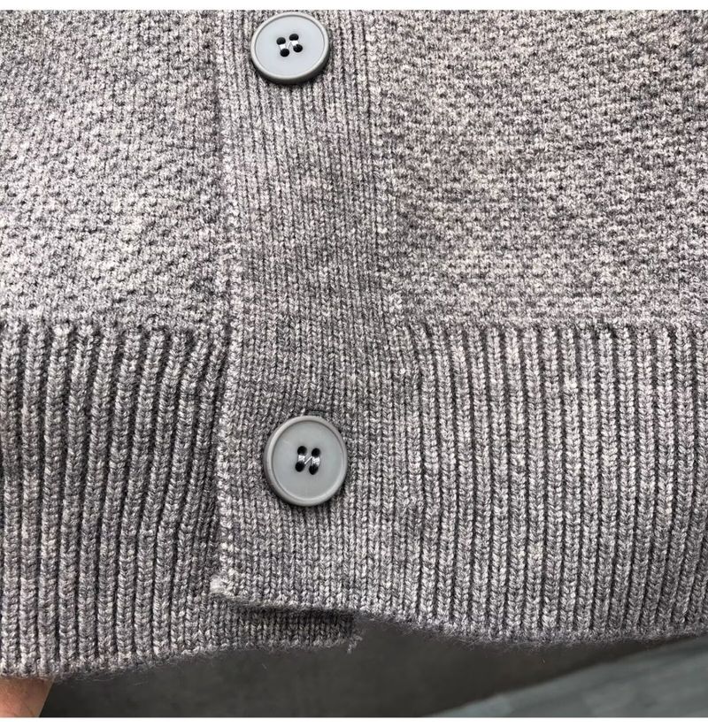 Suéter de punto para hombre, otoño e invierno. Cárdigan de punto para hombre, color liso, abierto al frente, para otoño e invierno (negro, caqui, gris)._voghion.com