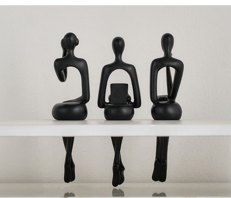 Wow Huis Origineel Ontwerp Zittende Figuur Ornamenten Huis Woonkamer Wijnkast Tv Kast Licht Luxe Abstracte Decoraties_voghion.com