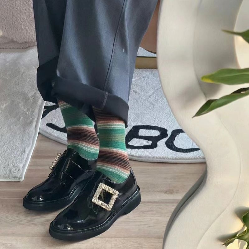 Dongguan RV Spring New Water Diamond Square Buckle Le Fu Genuine Thick Bottom Versatile Small Leather Shoes, Derby Shoes_voghion.com
