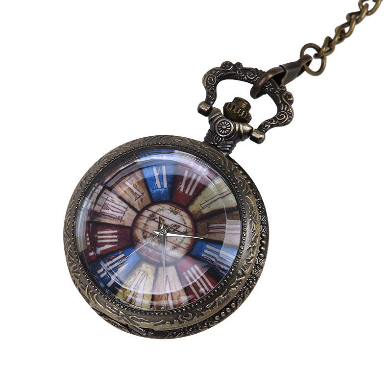 Large With Lace Edge Glass Flip Cover Style Ancient Roman Pocket Watch 8964_voghion.com