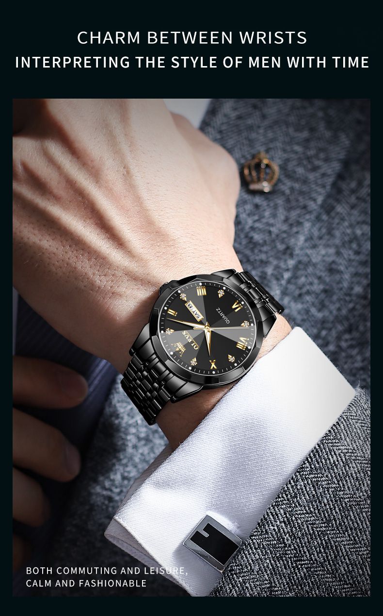 New Watch For Men Original Quartz Waterproof Male Wristwatch Gold Stainless Steel Strap High-end Luxury Man Watch Clock_voghion.com