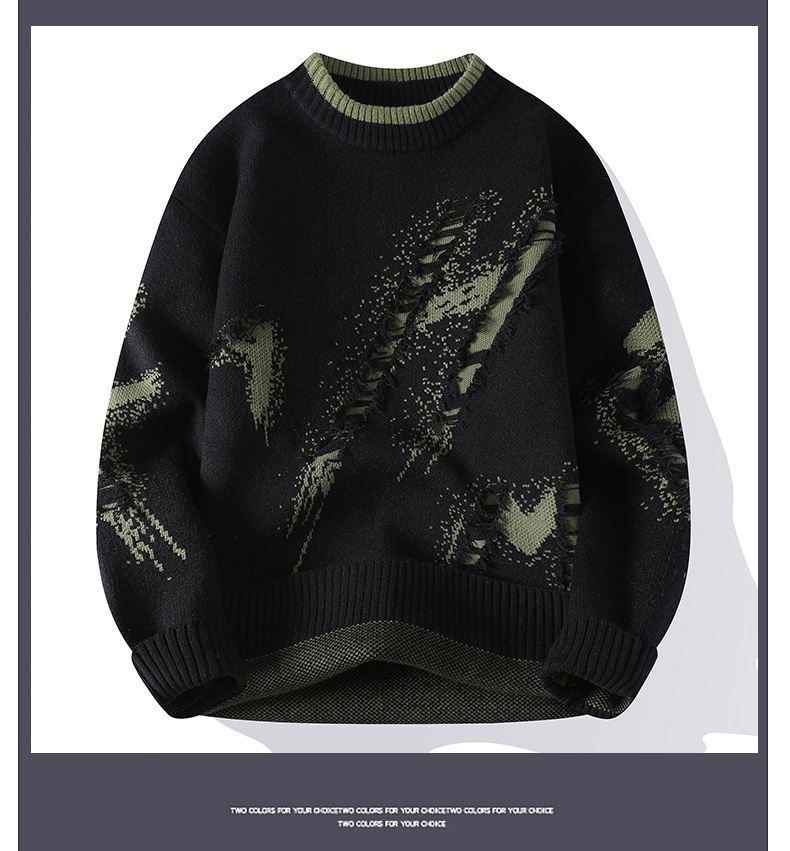 Herrenbekleidung Nerzpullover Neue Herbst- und Wintermodemarke Winter Dicker warmer Strickpullover für Studenten im Jugendstil_voghion.com