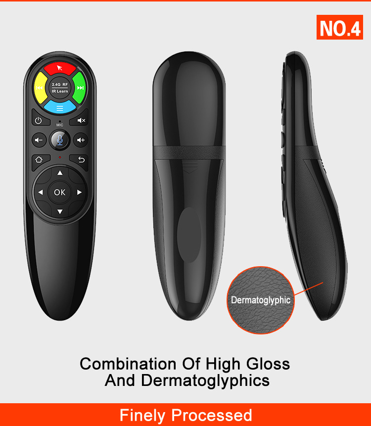Q6 PRO stemmefjernbetjening 2.4G trådløs luftmus med gyroskop baggrundsbelyst IR-læring til Android TV Box H96 MAX X96_voghion.com