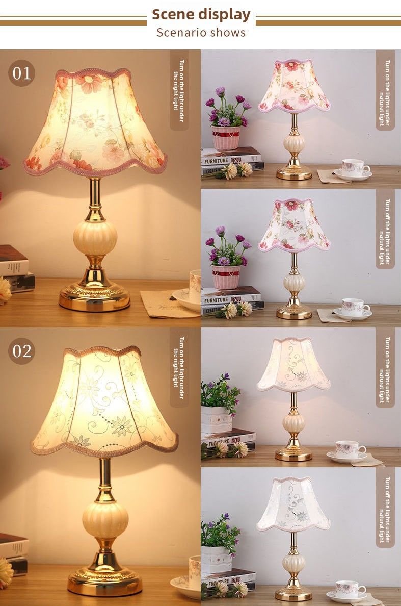 European-style Simple Glass Table Nordic Bedroom Bedside Lamp American Modern High-end Light Luxury_voghion.com