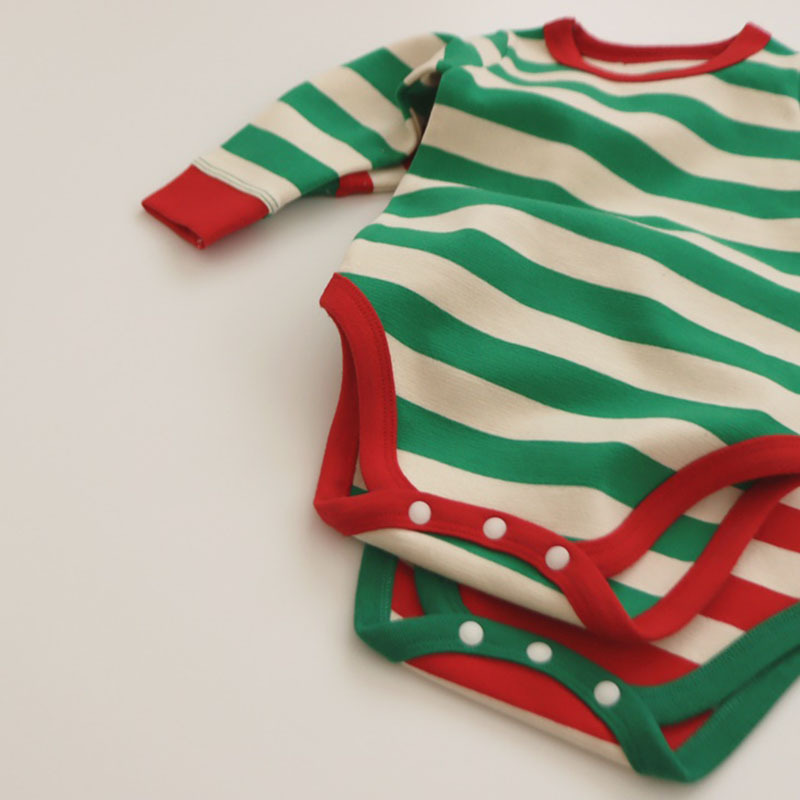 Abito festivo a righe a maniche lunghe per bambini di Natale_voghion.com