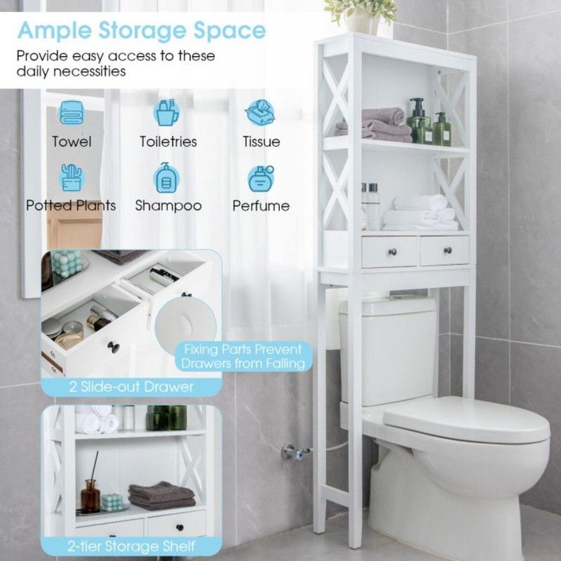 Mensola salvaspazio per il bagno con cassetti portaoggetti per WC_voghion.com