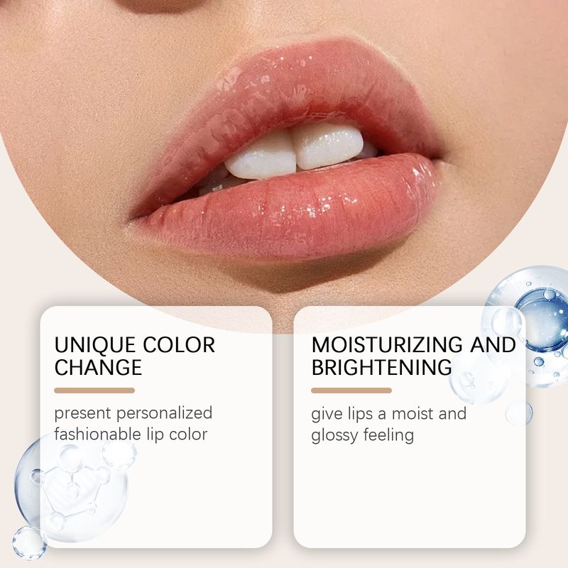 OUHOE Gold Foil Color-Changing Nourishing Moisturizing Hydrating Glass Soft Skin Non-Greasy Lip Balm_voghion.com
