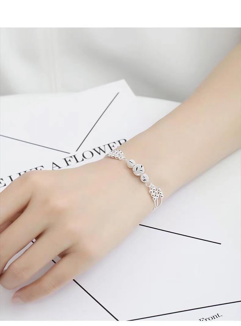 Bracelet de perles porte-bonheur en argent pur 999, trois mondes, pour femme, cadeau de Nouvel An pour petite amie, cadeau de Saint-Valentin_voghion.com
