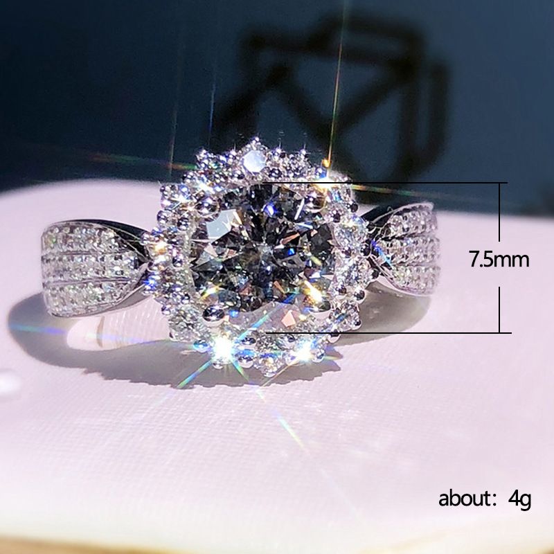 Cao Shi, anello nuziale alla moda con micro incastonati di zirconi a forma di stella con cielo pieno, accessorio per donna_voghion.com