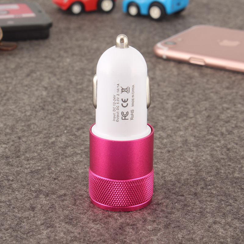 Small Steel Cannon Metal Dual USB Aluminum Alloy Charging 2.1A Tablet Smartphone Car Charger_voghion.com