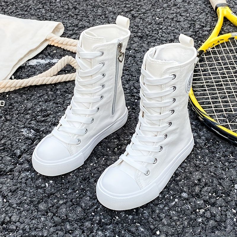 Trendy, solide High-Top-Skateschuhe für Unisex-Kinder mit seitlichem Reißverschluss, bequeme, rutschfeste Freizeit-Sneaker für Jungen und Mädchen_voghion.com