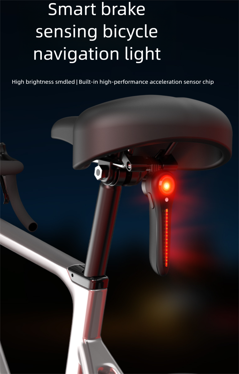 Smart Sensor Brake Bicycle Road Mountain Bike Charging Warning Cycling Tail Light_voghion.com
