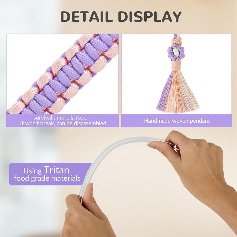 Silicone Grip Daisy Accessory Set 4-Piece Cup Sleeve With Cloud Shaped Straw Lid Colorful Hand Strap Floral Tassel Keychain Fits 16-30oz Tumblers_voghion.com