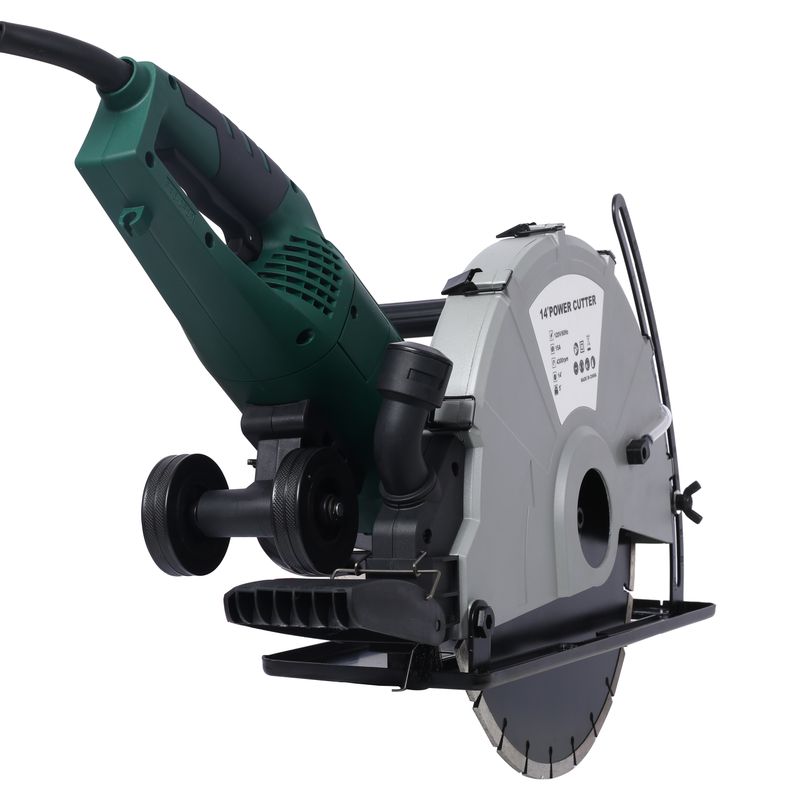 Portable 14" Wet/Dry Electric Corded Circular Concrete Saw/Power Angle Cutter 2600W W/Water Line & Guide Roller (With Blade)ETL Certificate._voghion.com