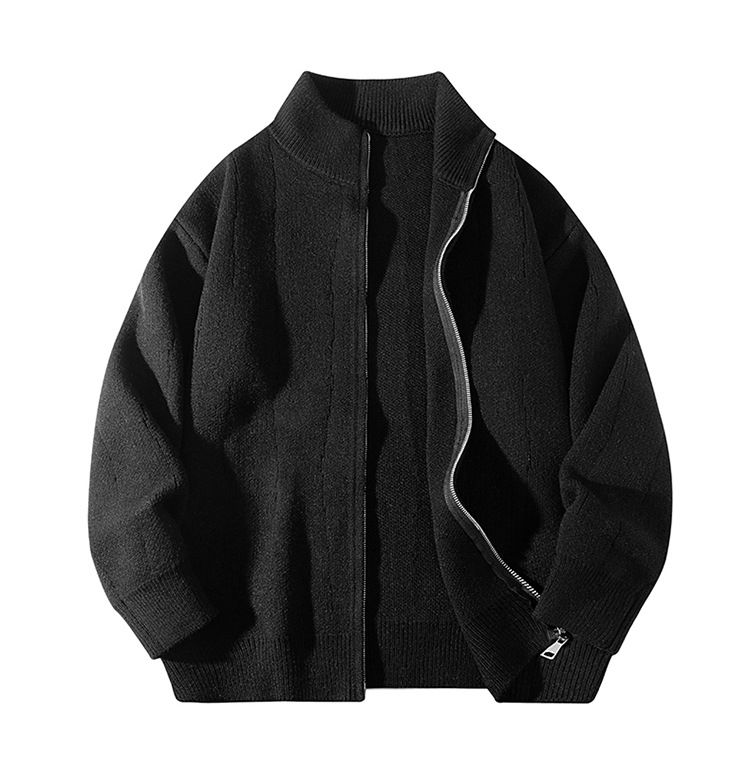 2025 Trend Men's Loose Round Neck Pullover Knitted Thickened Wool Sweater Youth Autumn Winter Warm_voghion.com