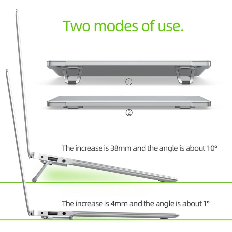 1 paar Laptop Ständer Universal Faltbare Höhe Einstellbar Starke Last-lager Unterstützung Tragbare Griff Notebook Riser_voghion.com