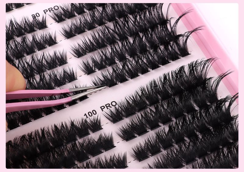 False Eyelashes Large Capacity 540 Clusters Of D Curled Thick False Eyelashes Book Set Hot Melt Segmented Mixed Eyelashes_voghion.com