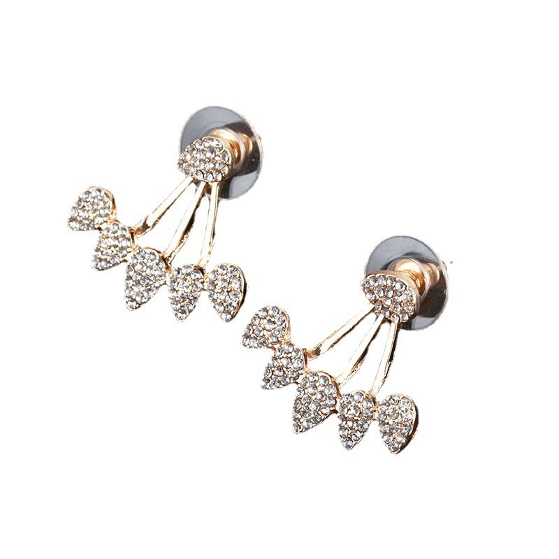 Orecchini pieni di gocce di diamanti Orecchini pendenti anteriori e posteriori, orecchini personalizzati e popolari_voghion.com