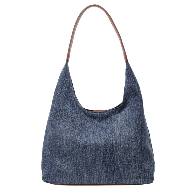Borsa a tracolla versatile in denim per donna 2024, nuova borsa a tracolla leggera alla moda, grande capacità, da portare sotto le ascelle_voghion.com