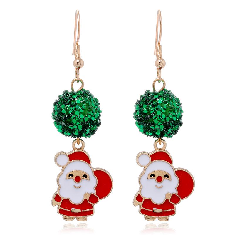 Neue Cartoon-Ohrringe, einfache Weihnachtsmann-Glocke, hypoallergener Ohrschmuck_voghion.com