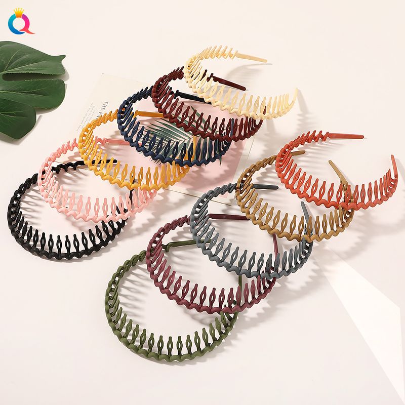Non Slip Toothed Headband Pressed Bangs Hair Headband Simple Black Brown Face Wash Hair Accessories Female_voghion.com
