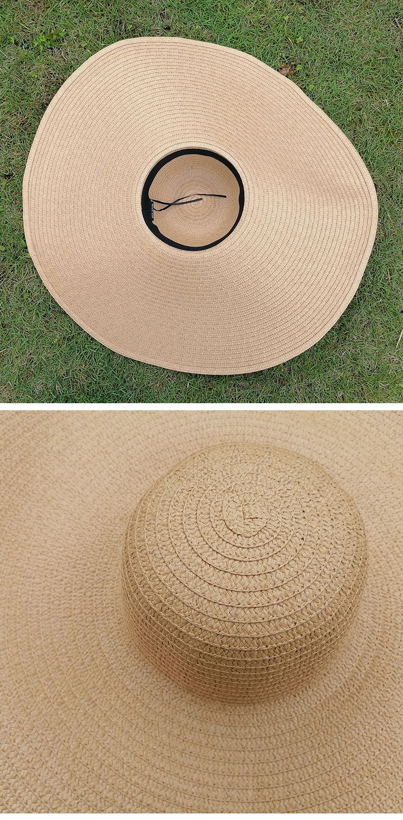 Cappelli da spiaggia oversize con tesa larga da 25 cm, nuovi e alla moda, per donne, con protezione UV, pieghevoli, in paglia, portatili, per le vacanze_voghion.com