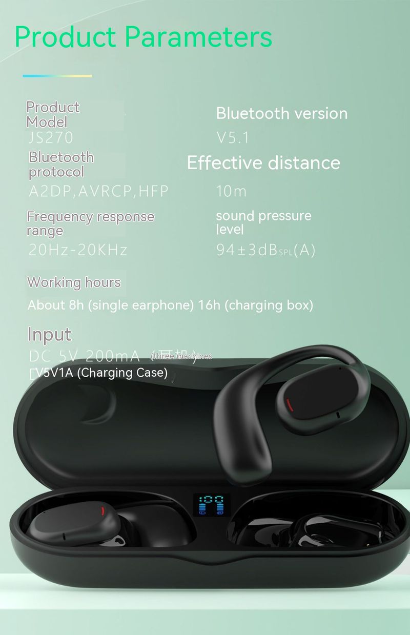 JS270 Running Ear Mounted Bone Conduction Earphones True Wireless Sports TWS Bluetooth OWS_voghion.com