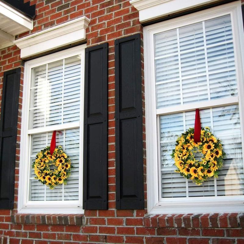 Home Textile Summer Wreath Artificial Sunflower Wreath Door Hanging Wreath_voghion.com