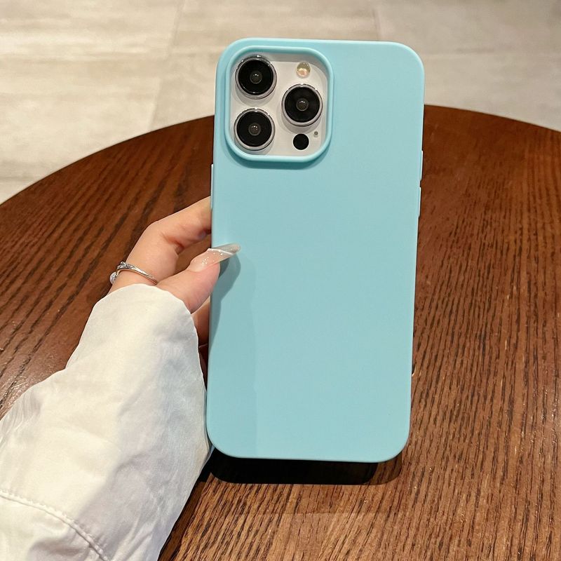 Suitable for Aple 16PROMAX solid color simple mobile phone case frosted large hole iphone14PRO soft shell protective cover_voghion.com