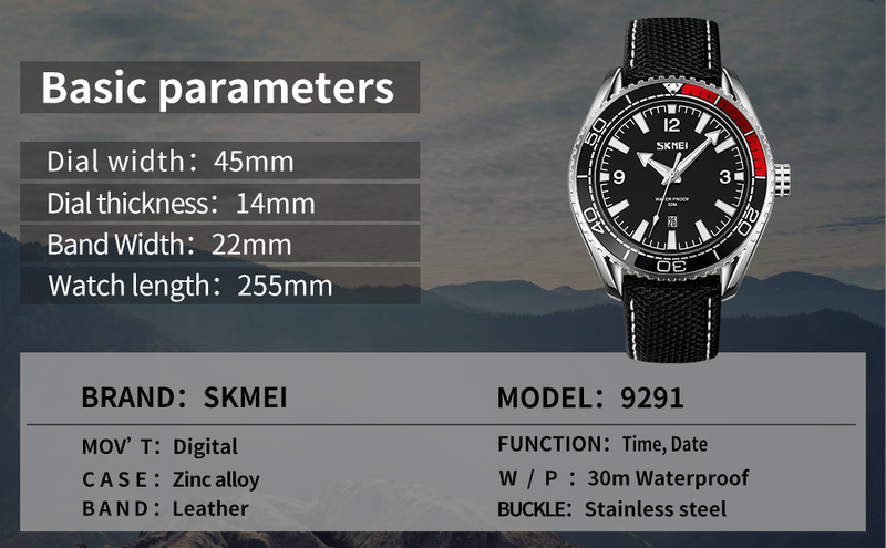 SKMEI Men's Wrist Watch, Quartz Watch with Leather Strap, Fashion Minimalist Waterproof Watch Analog Date Business Watches for Men_voghion.com