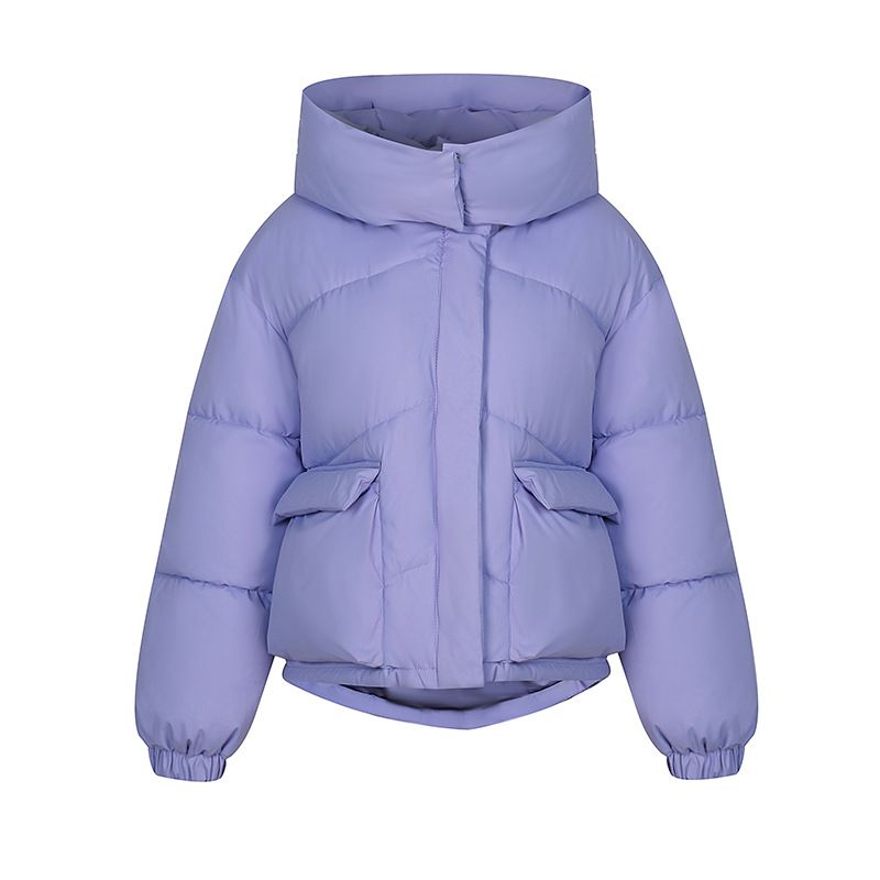 Damen-Daunenjacke für Damen, lockerer, flauschiger Brotmantel, kurzer, verdickter Wintermantel mit Kapuze_voghion.com