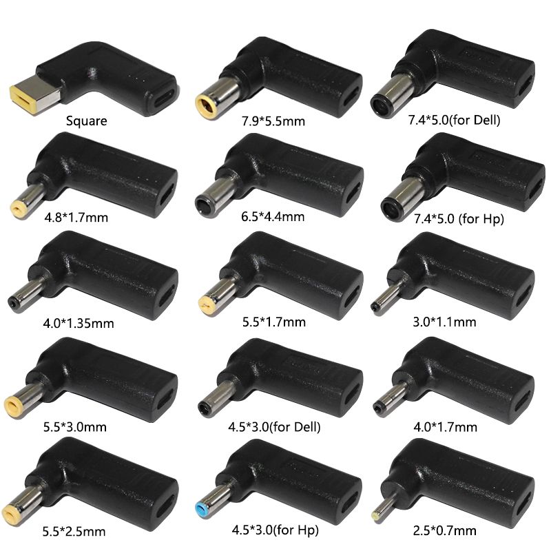 Laptop Power Adapter Connector DC Plug USB Type C Female To Universal Male Jack Converter For HP Dell Asus Acer Lenovo_voghion.com