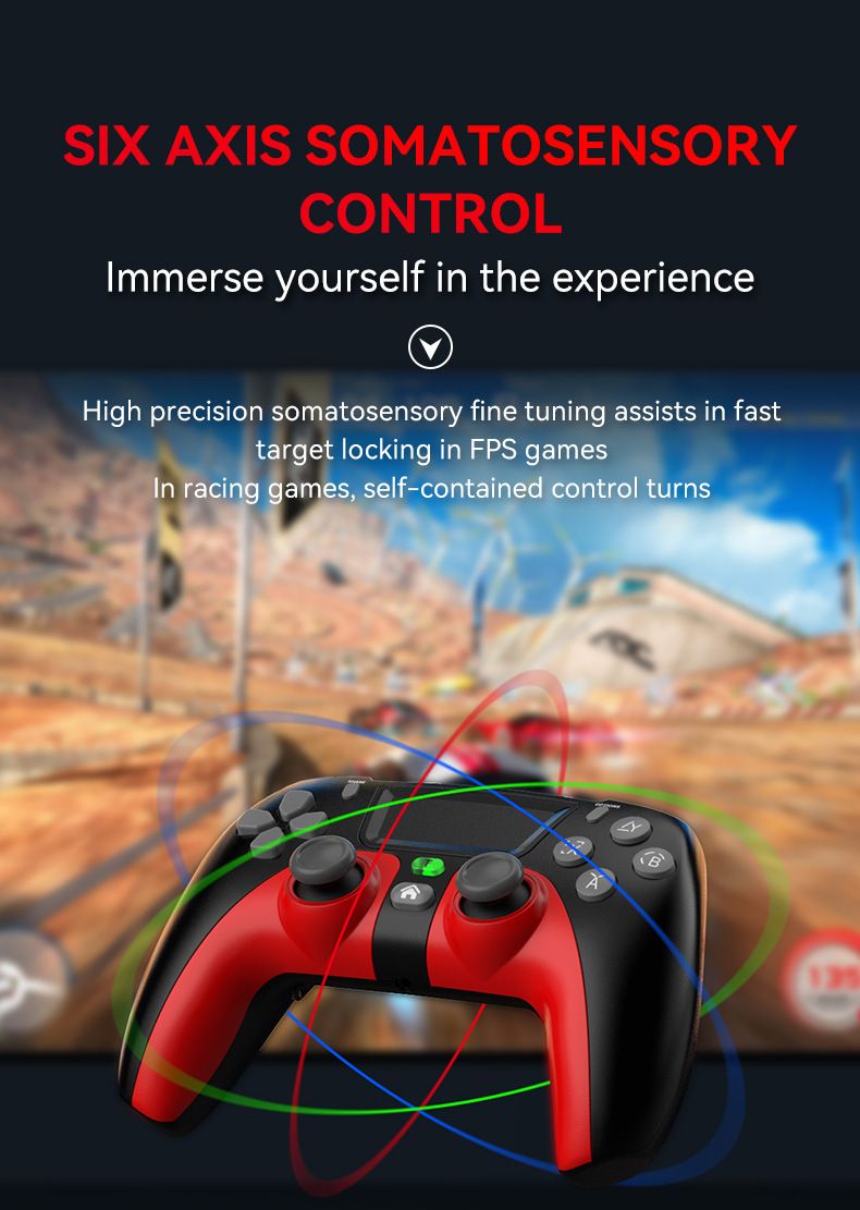 P08 Wireless Gamepad - IOS/Android /PC/Switch/PS4 platform, six-axis somatosensory, macro programming, long battery life, anti-skid design_voghion.com