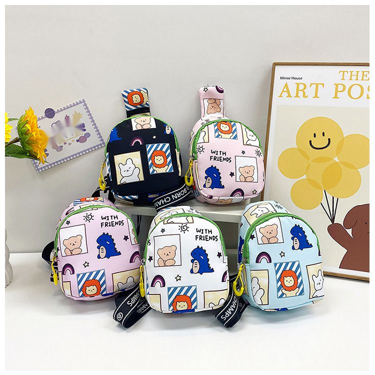 Andralyn Children's Crossbody Bag New Cute and Fashionable Cartoon Boys and Girls Kindergarten Waist Bag Canvas Chest Bag_voghion.com