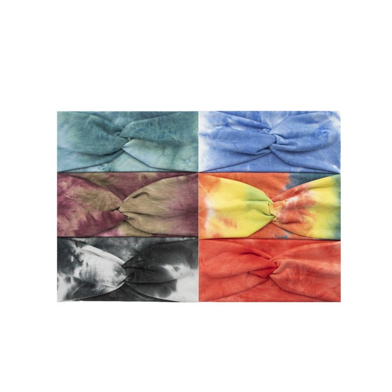Moud Tie-Dye Sportband Yoga elastesche Band neie Stil geknüpft Kräiz breetbrëmmt Kappduch Kappschmuck_voghion.com