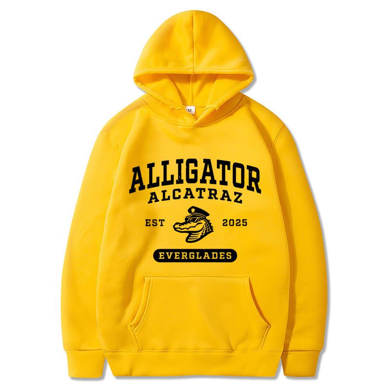 Lustiges, modisches und einzigartiges Unisex-Sweatshirt mit Kapuze und langen Ärmeln von Alligator Alcatraz_voghion.com
