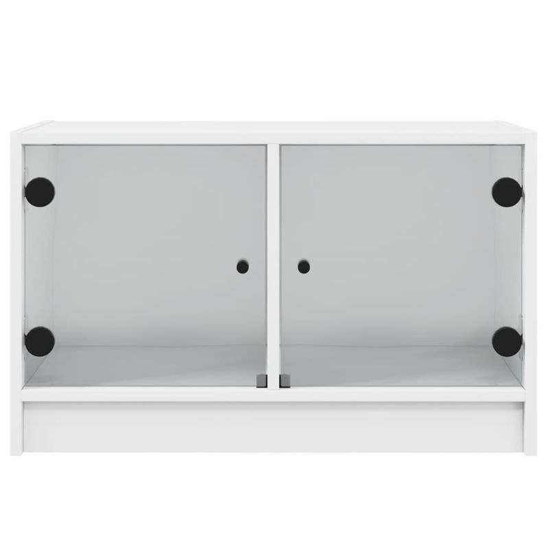 TV-Schrank Mit Glastüren Weiß 68x37x42 Cm_voghion.com
