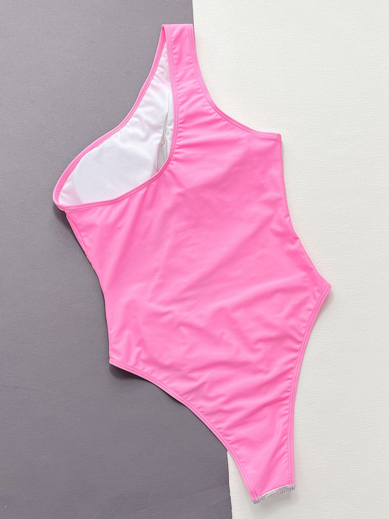 Maillot de bain une pièce pour femme, bikini une pièce à coutures en maille_voghion.com