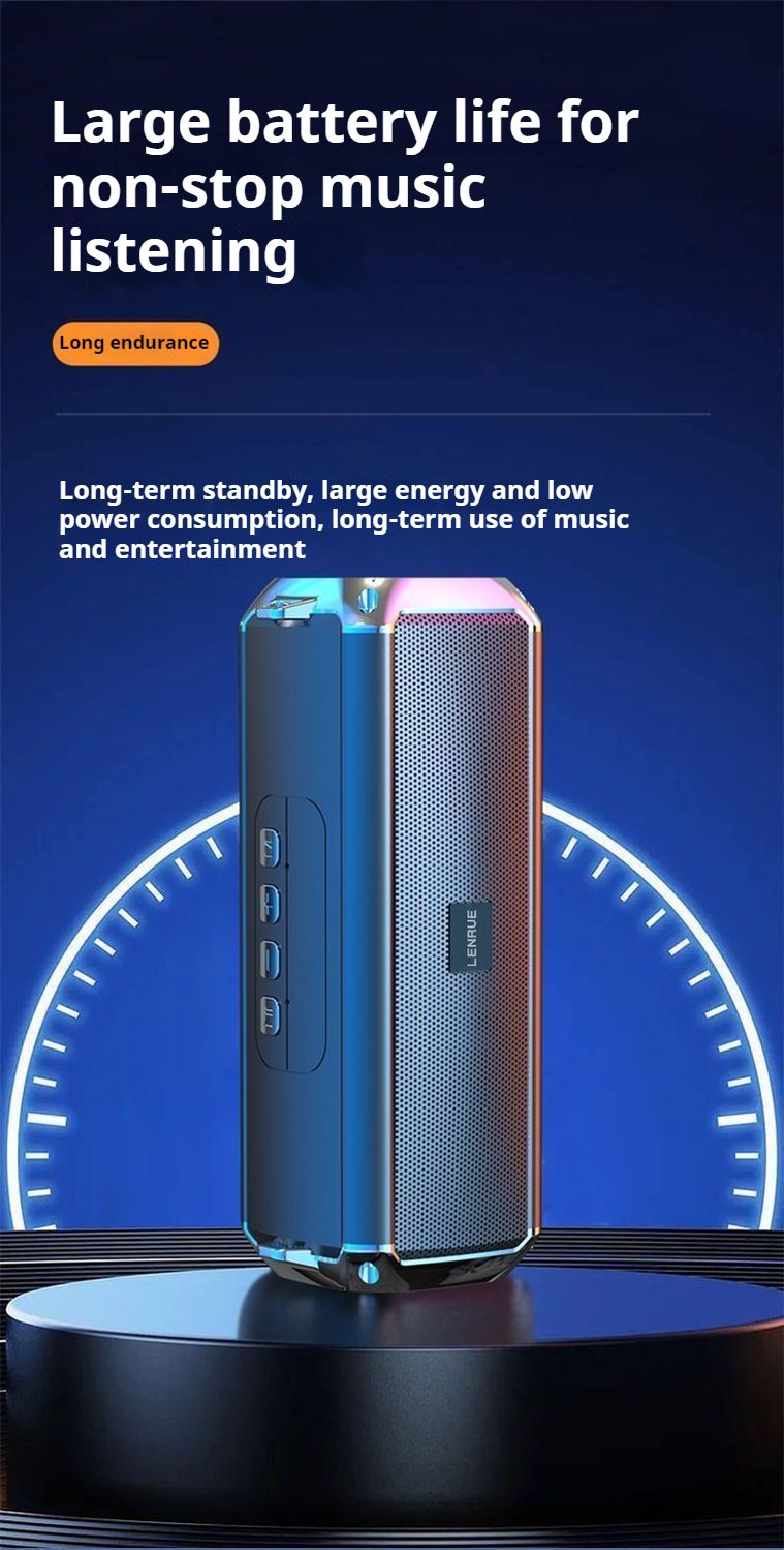 Enceinte Bluetooth portable 20 W avec basses puissantes et lumière colorée, stéréo surround, étanche, sans fil, caisson de basses, boombox, karaoké à domicile_voghion.com